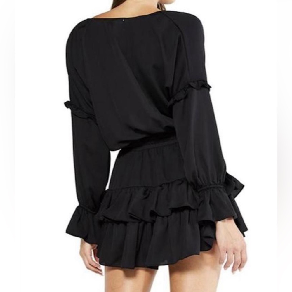 MISA Los Angeles Black Ruffle Dress